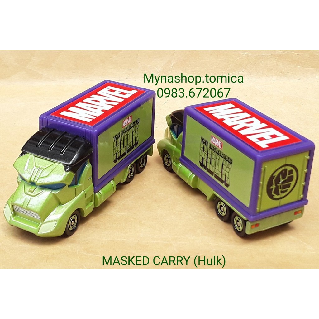 Xe mô hình tĩnh tomica không hộp - Masked Carry - Hulk - cầm rất nặng tay