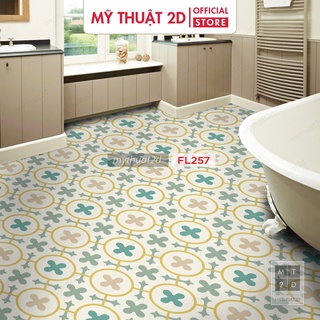 Decal gạch bông dán Sàn nhà hoa văn đơn giản bộ mẫu LAPLAI789