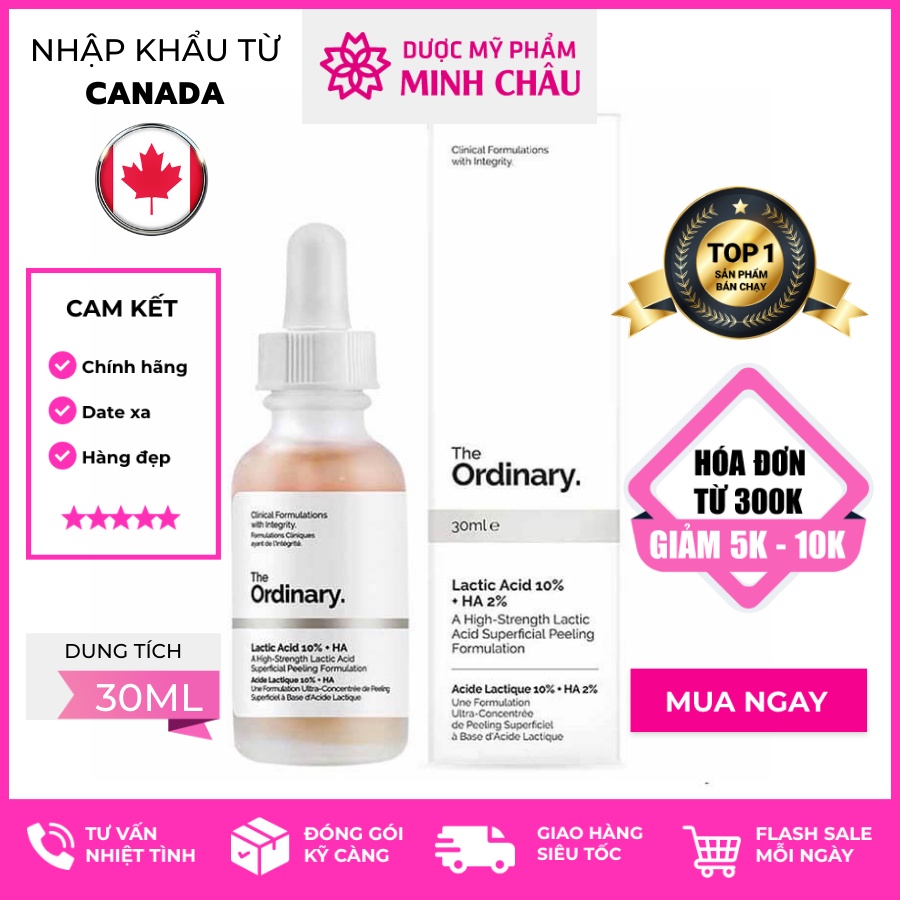 Tinh Chất The Ordinary Lactic Acid + HA 2% 30ml