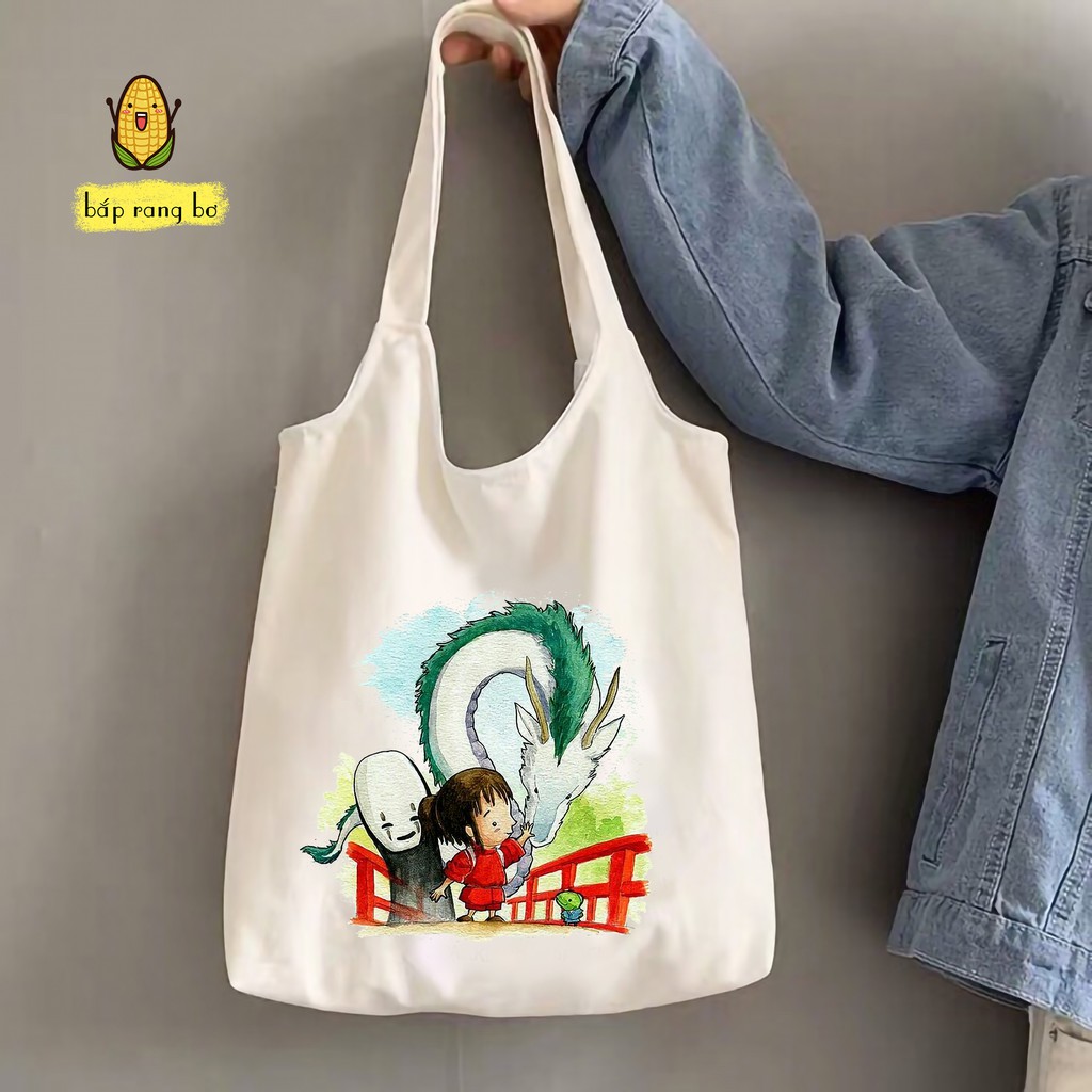 TÚI TOTE SEN CHIHIRO - VẢI CANVAS ĐEO VAI