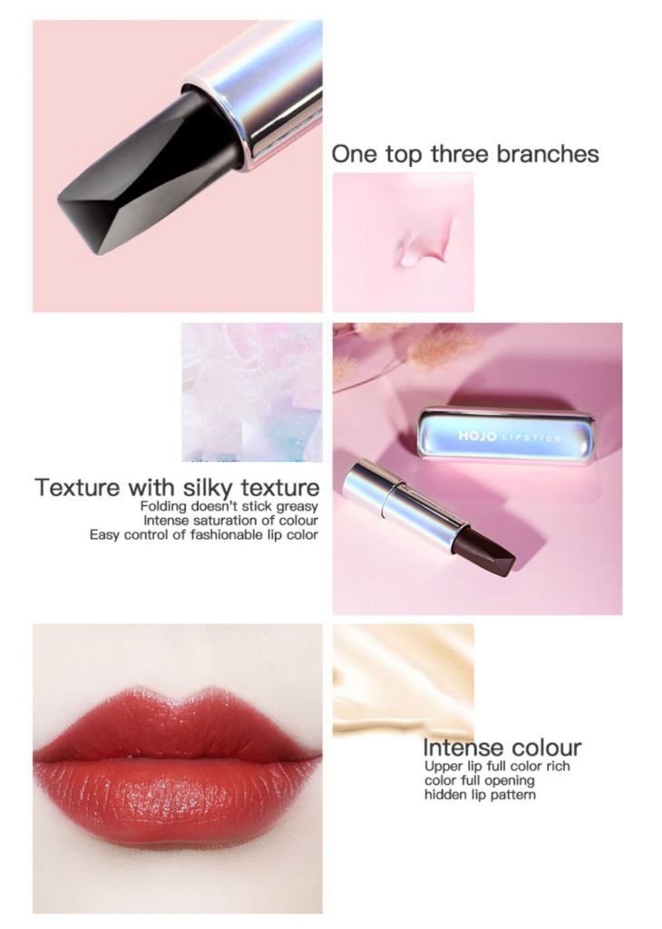 ☀☀☀ Hojo Sky Fantasy Three-Color Lipstick Silky Lip Full Color Waterproof Non-Stick Cup Easy to Color One Lipstick ☝☝☝