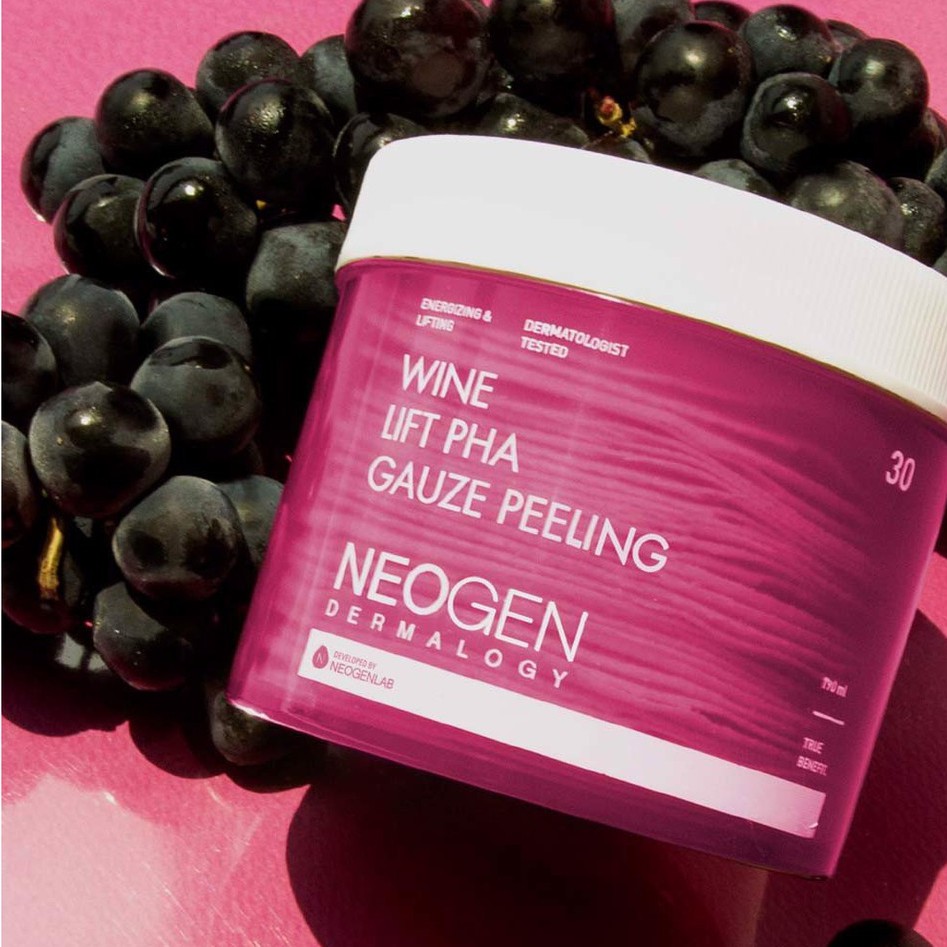 [30 Miếng] Tẩy Tế Bào Chết Neogen Dermalogy Wine Lift PHA Gauze Peeling 190ml