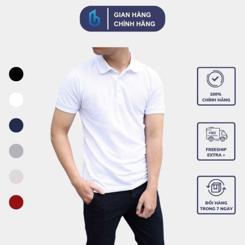 áo Polo bẻ BaBiBo áo phông basic cộc tay phong cách trẻ trung chất vải cá sấu cotton nhiều mẫu mã