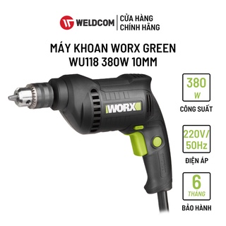 Máy khoan worx green wu118 thiết kế đơn giản dễ dàng sử dụng 380w 10mm