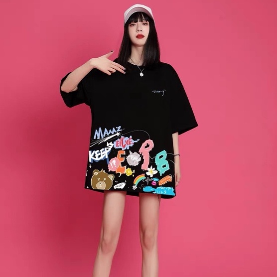 Áo thun nam nữ unisex tay lỡ form rộng 3D15 Chất cotton đẹp