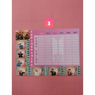 Tờ Thời Khóa Biểu BTS BT21
