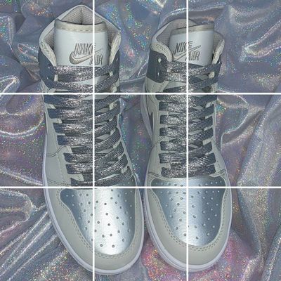 Aj1 màu xám bạc Tokyo đặc biệt sáng bóng dc1788-029 Bạc laser phù hợp với da AF1 dây giày phản chiếu