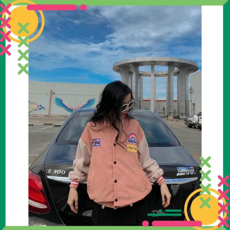 [Lên đồ là Sang] Áo Khoác Bomber Nhung Cầu Vồng Form Rộng Phong Cách Thời Trang Tặng Nón Nhung AS | BigBuy360 - bigbuy360.vn