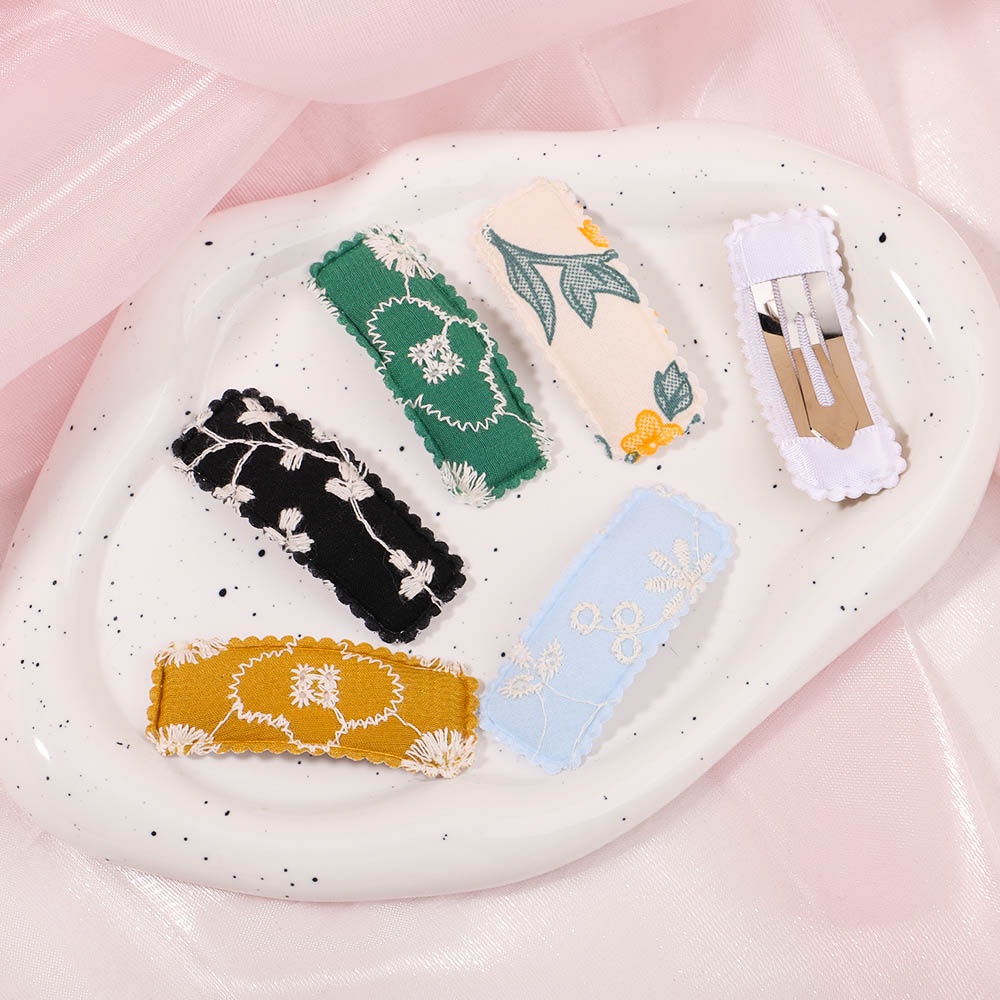 Set 10 kẹp tóc KIDSBOWS kim loại họa tiết thêu thời trang cho bé gái