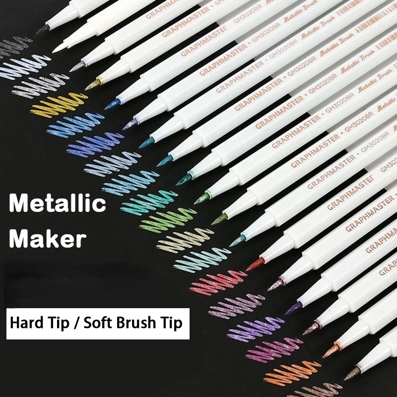 Bút Đánh Dấu 15 Màu Sắc Ánh Kim Dùng Trang Trí Sổ Tay DIY