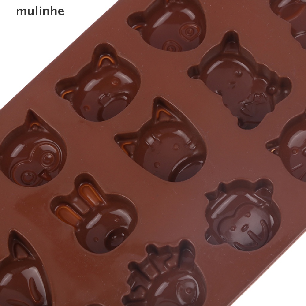 1 Khuôn Silicon Làm Bánh Kẹo 15 Lỗ Hình Sư Tử Hoạt Hình Dễ Thương
