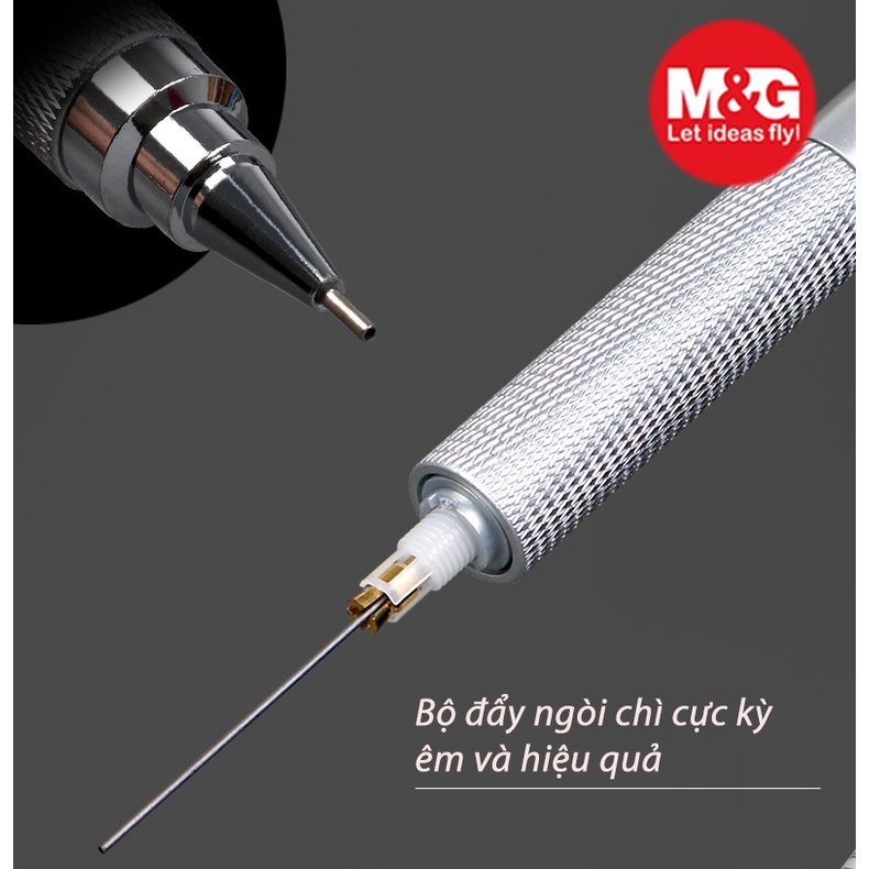Bút chì kim kỹ thuật Drafting chuyên nghiệp AMPH7201 thân bút có tay cầm kim loại sản phẩm bút chì cơ cao cấp