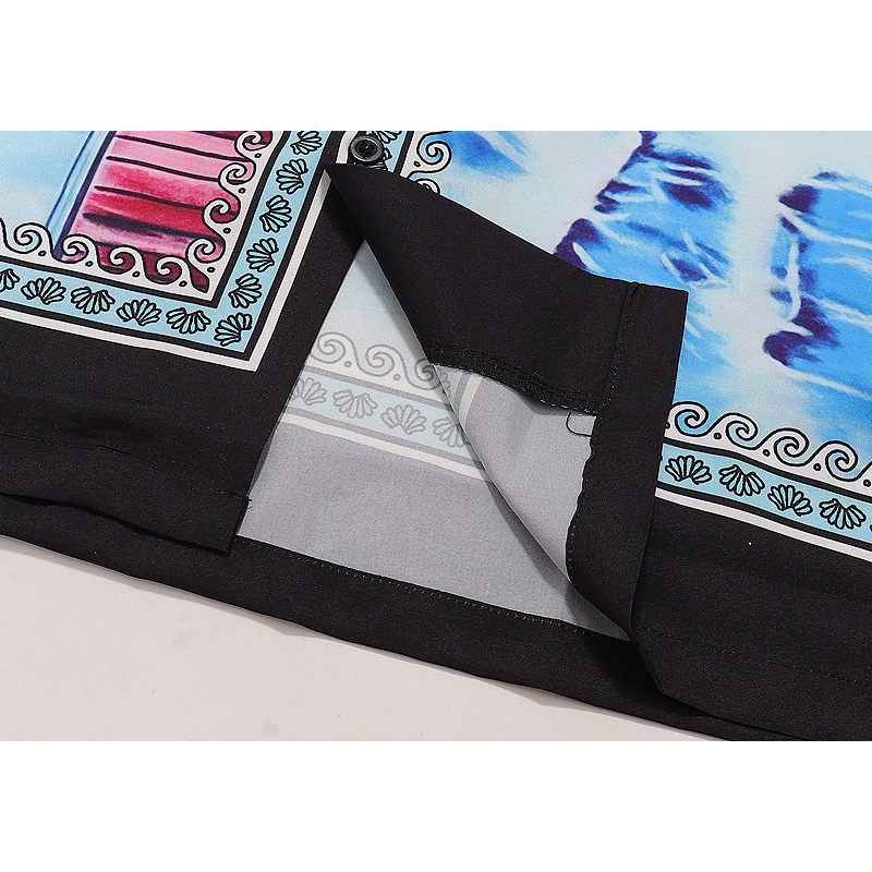 Áo Sơ Mi Ca8sab8lan-ca- Xu Hướng Mùa Hè Tay Ngắn In Họa Tiết