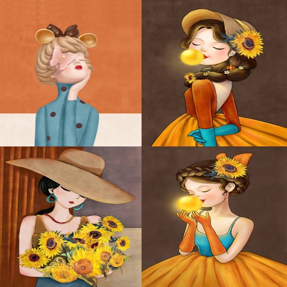 Tranh Canvas Treo Tường Trang Trí Phòng Khách / Phòng Ngủ Cho Bé Gái