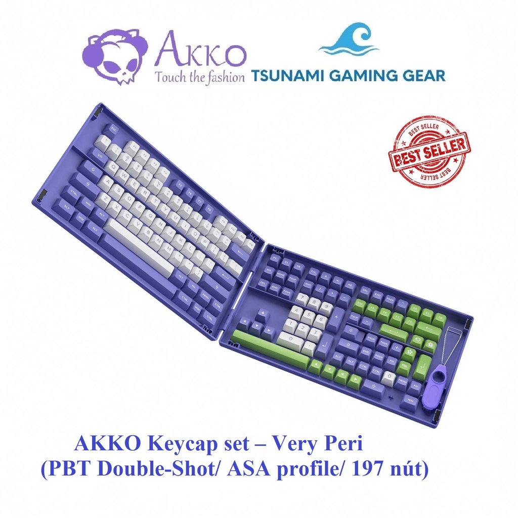 Bộ keycap phím cơ AKKO Keycap set – Very Peri (PBT DoubleShot/ ASA profile/ 197 nút)