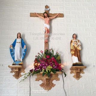 Bàn Thờ Công Giáo bộ kệ hình chùm nho (Chưa gồm tượng)