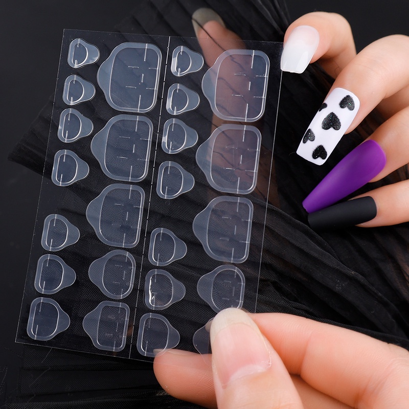 Set 24 Miếng Dán Hai Mặt Trang Trí Móng Nghệ Thuật Chống Thấm Nước