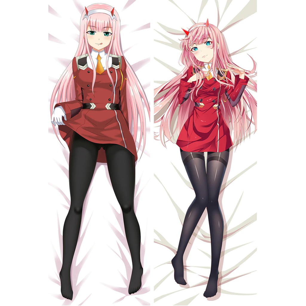 Gối ôm dài anime zero two in 2 mặt (Tặng 1 poster hoặc 1 huy hiệu)