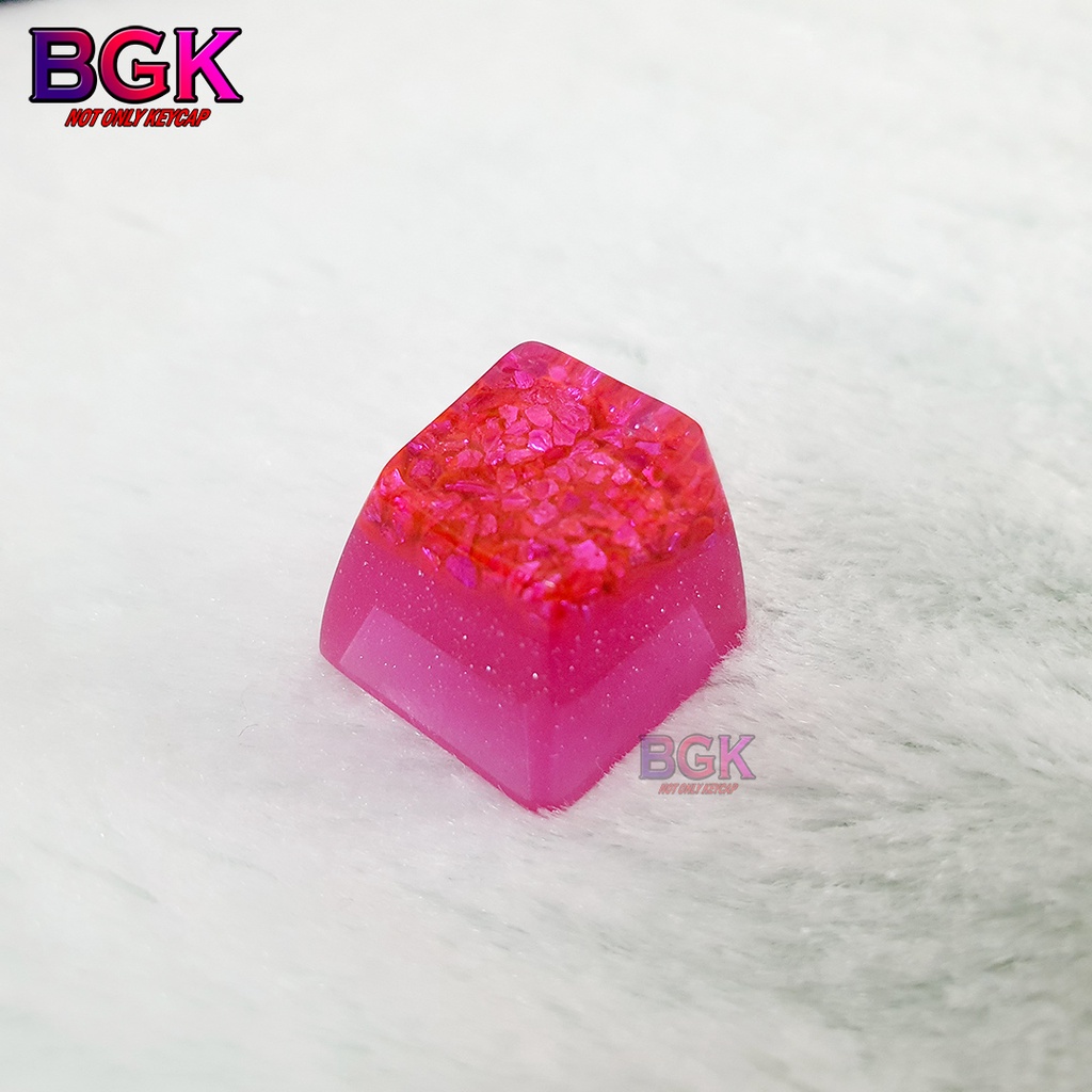 Keycap Lẻ Tinh Thể Hồng Pink Crystal Keycap SA profile ( keycap resin độc lạ )( Keycap Artisan )