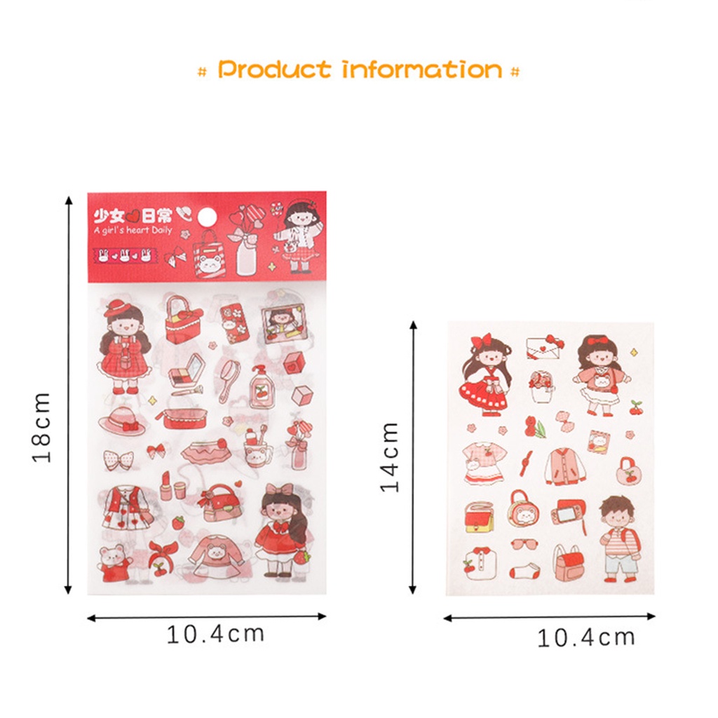 Bộ 4 Sticker Dán Trang Trí Dễ Thương