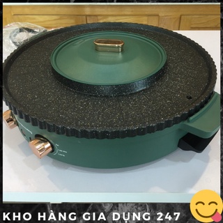 BẾP LẨU NƯỚNG KẾT HỢP 2 TRONG 1, VỪA LẨU VỪA NƯỚNG KHÔNG KHÓI, SIÊU TIỆN LỢI, Tròn