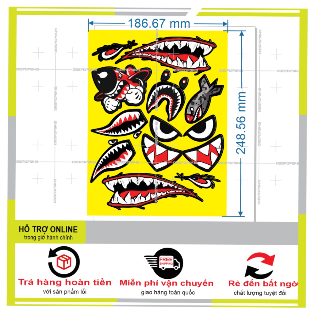 LOGO STICKER RĂNG CÁ MẬP - DUNG DECAL