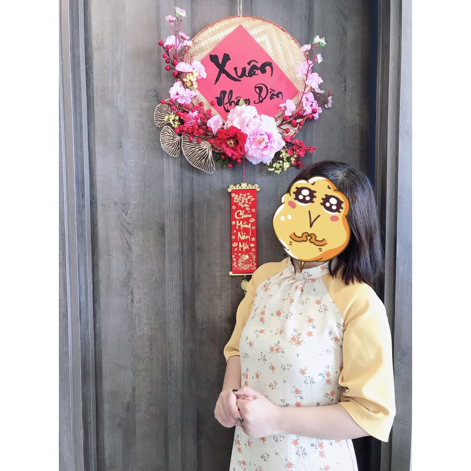 Thanh lý  Set áo dài cách tân tết 2022 gấm nhung tăm phong cách vintage