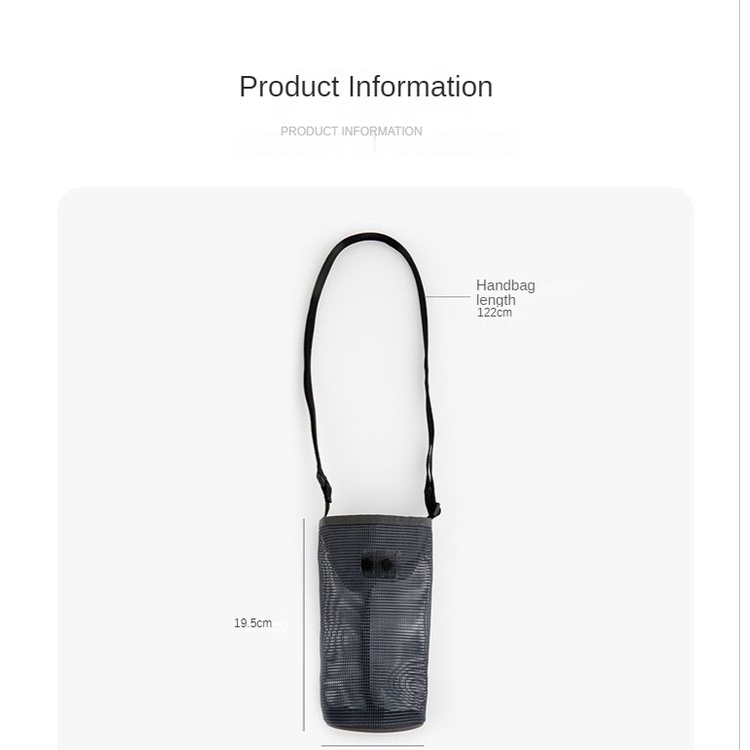 Túi Lưới Đeo Chéo Vai Đựng Bình Nước Bọt Hình Đôi Mắt To Dây Rút Kiểu Hàn Quốc Dễ