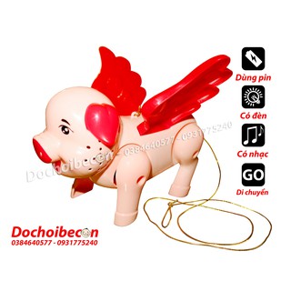 Heo pin có cánh mẫu mới 2019 - Dùng pin, có đèn, nhạc