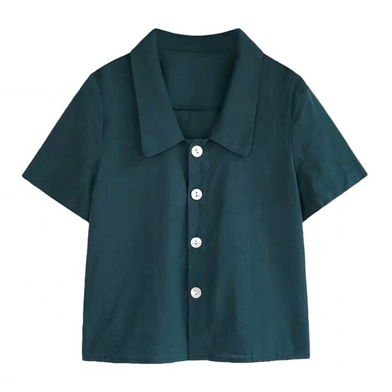 Áo kiểu tay ngắn thiết kế đơn giản thanh lịch cho nữ