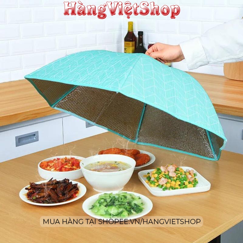 Lồng bàn giữ nhiệt thức ăn gấp gọn 6 cạnh bằng vải cách nhiệt đa năng thông minh siêu tiện lợi