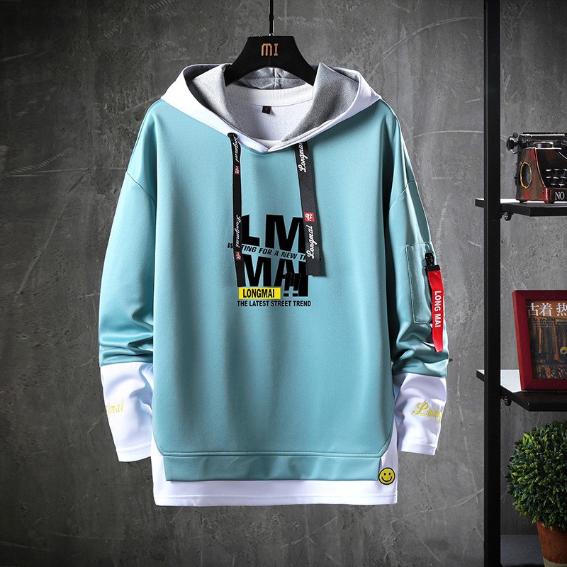 ✌✹Áo hoodie phối màu đen trắng phong cách Hàn Quốc trẻ trung cho nam