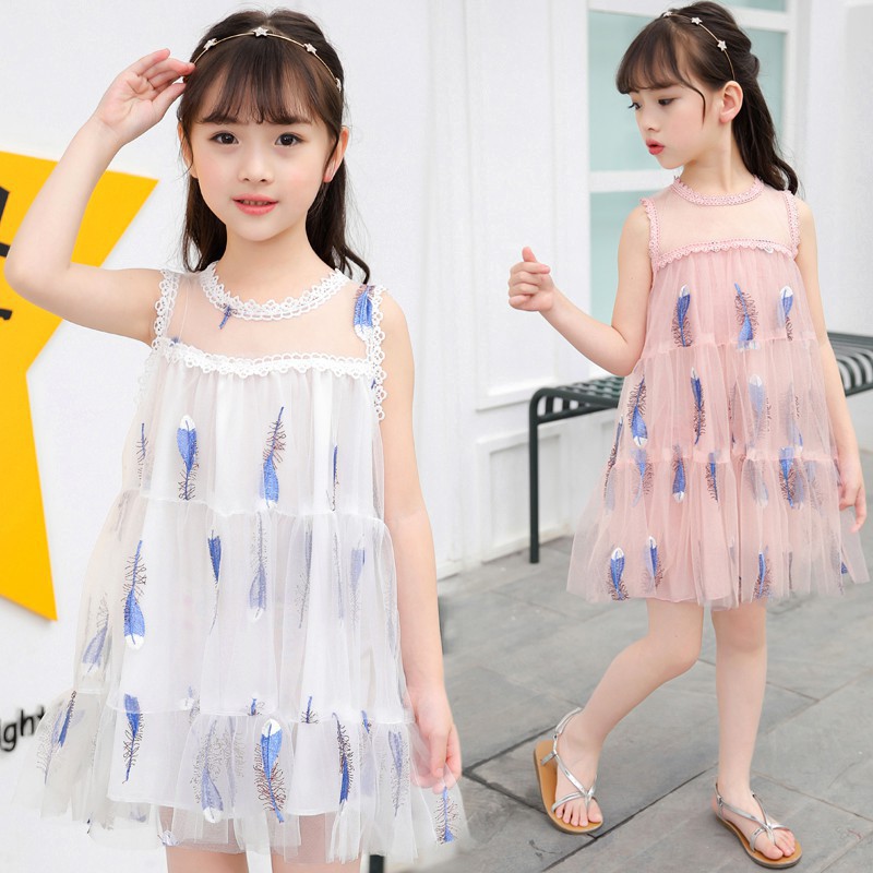 Đầm lưới thời trang Hàn Quốc cho bé gái