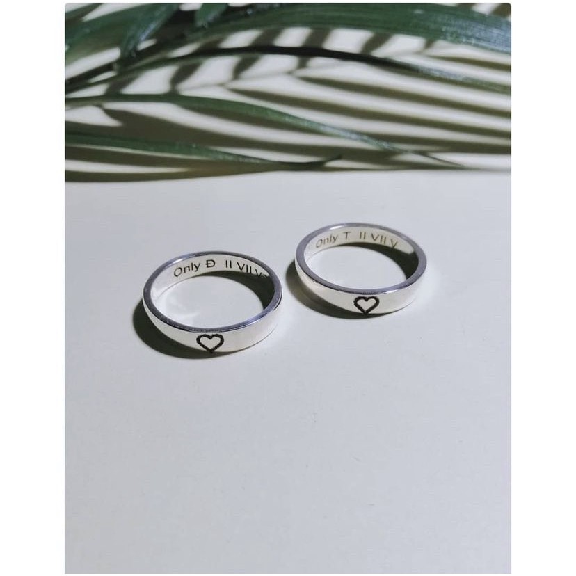 Nhẫn bạc bản trơn dày khắc laser, nhẫn đeo đôi, đeo nhóm - TleeSilver (MIỄN PHÍ KHẮC CHỮ)
