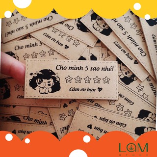 50 NHÃN DÁN STICKER XIN REVIEW ĐÁNH GIÁ 5 SAO - CHẤT LIỆU KRAF HANDMADE PHONG CÁCH VINTAGE