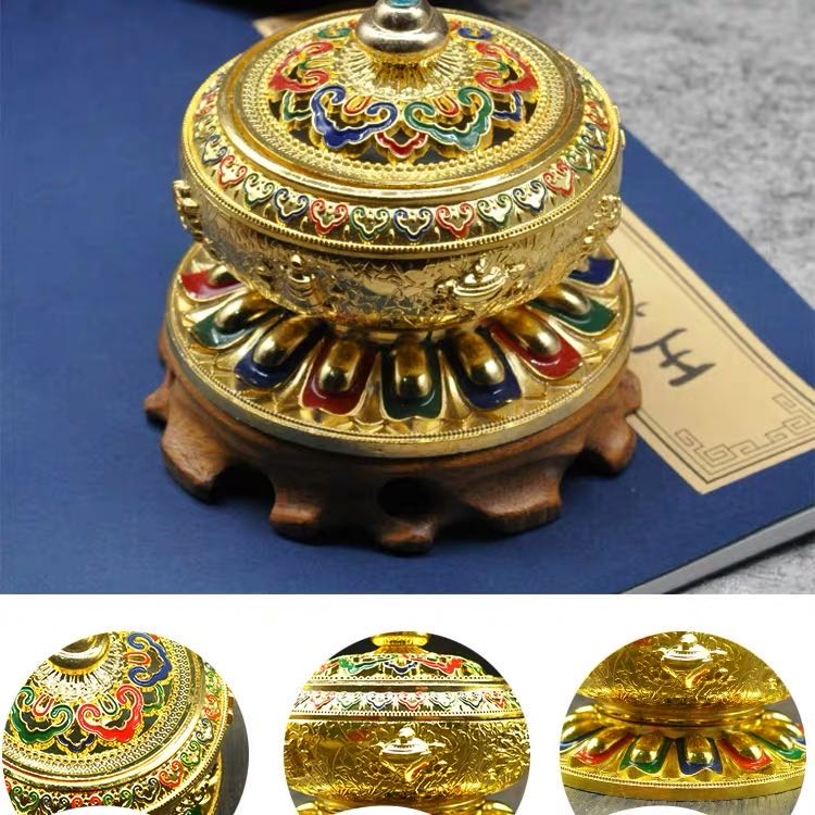 [PHÁP BẢO MINH CHÂU] Lư Xông Tròn 8 Cát Tường Ngũ Sắc To - HỢP KIM CAO CẤP