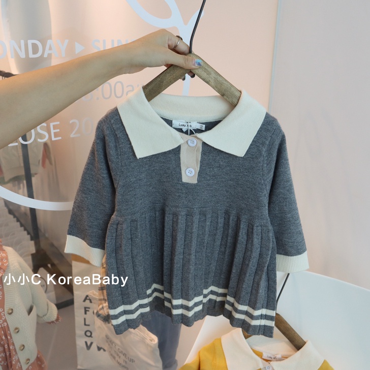 Đầm dài tay phối bèo nhún cho bé