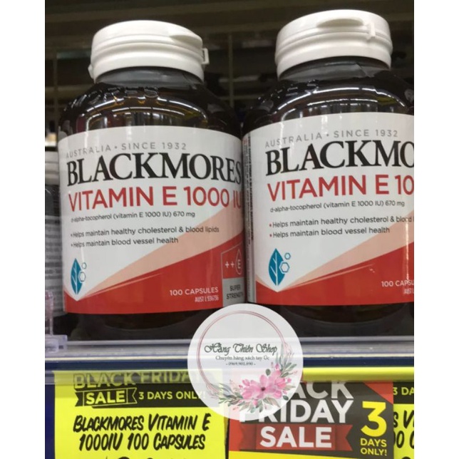 (Đủ bill) Blackmores Vitamin E 1000iu