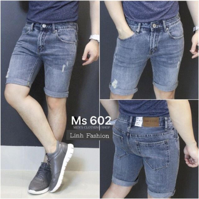 Quần jean ngố nam _ Quần short jean nam co giãn cao cấp đẹp rẻ
