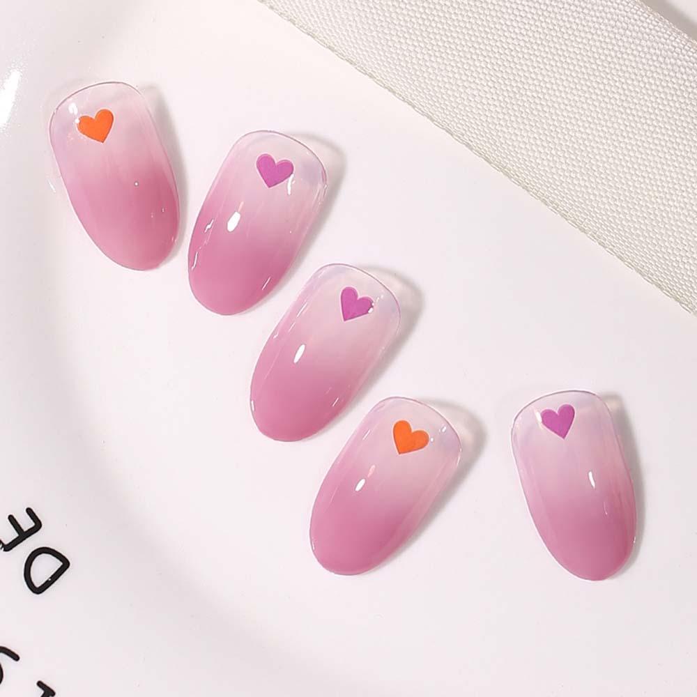 Miếng Dán Trang Trí Móng Tay Hình Trái Tim Nhiều Màu Sắc DIY