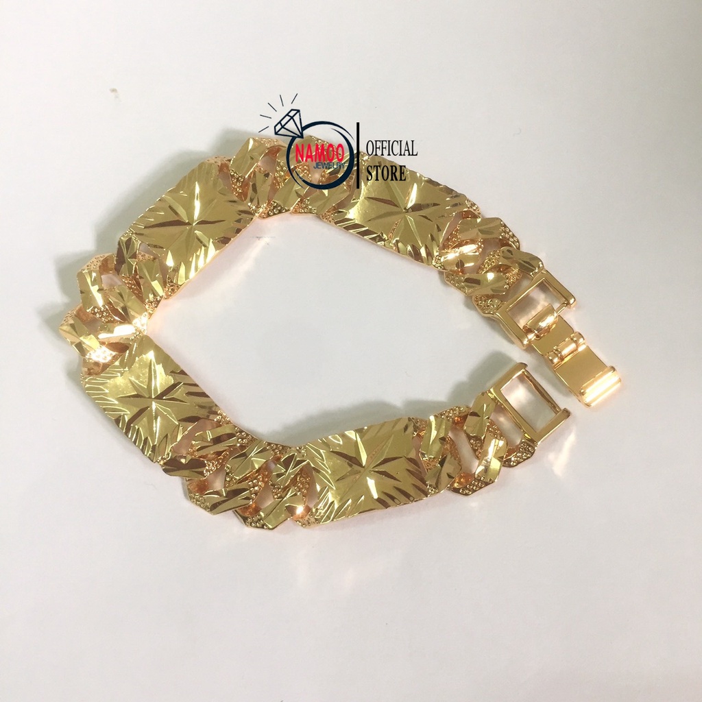 Lắc Tay Mạ Vàng L654, Lắc Xích khóa Đồng Hồ Thích hợp 40-58kg Namoo Jewelry