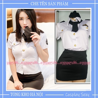 Cosplay Sexy Tiếp Viên - Bộ Đồ NGủ Cosplay Đồng Phục Nữ C.ảnh Sát CST1700