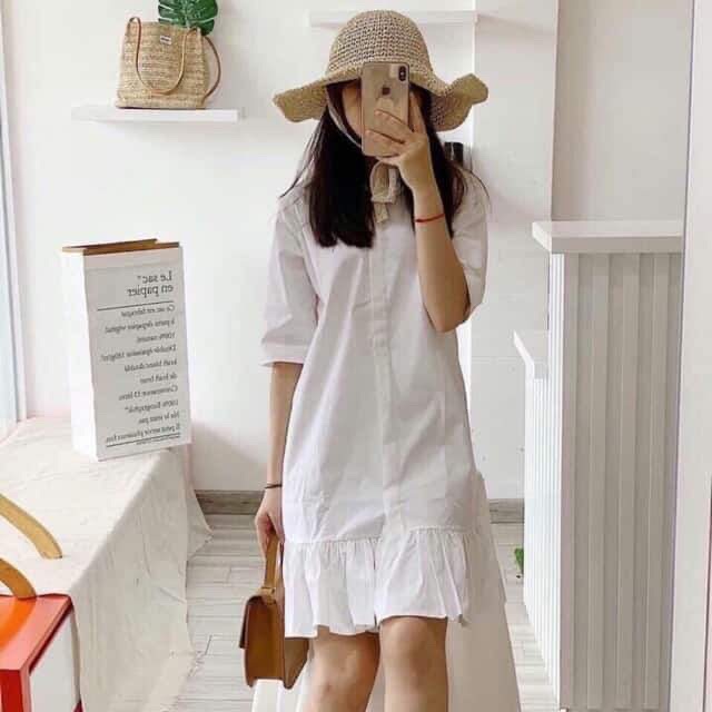 [ Mã FAMAYWA2 giảm 10K đơn 50K] [DuyKhuongShop] Váy sơ mi trắng | BigBuy360 - bigbuy360.vn