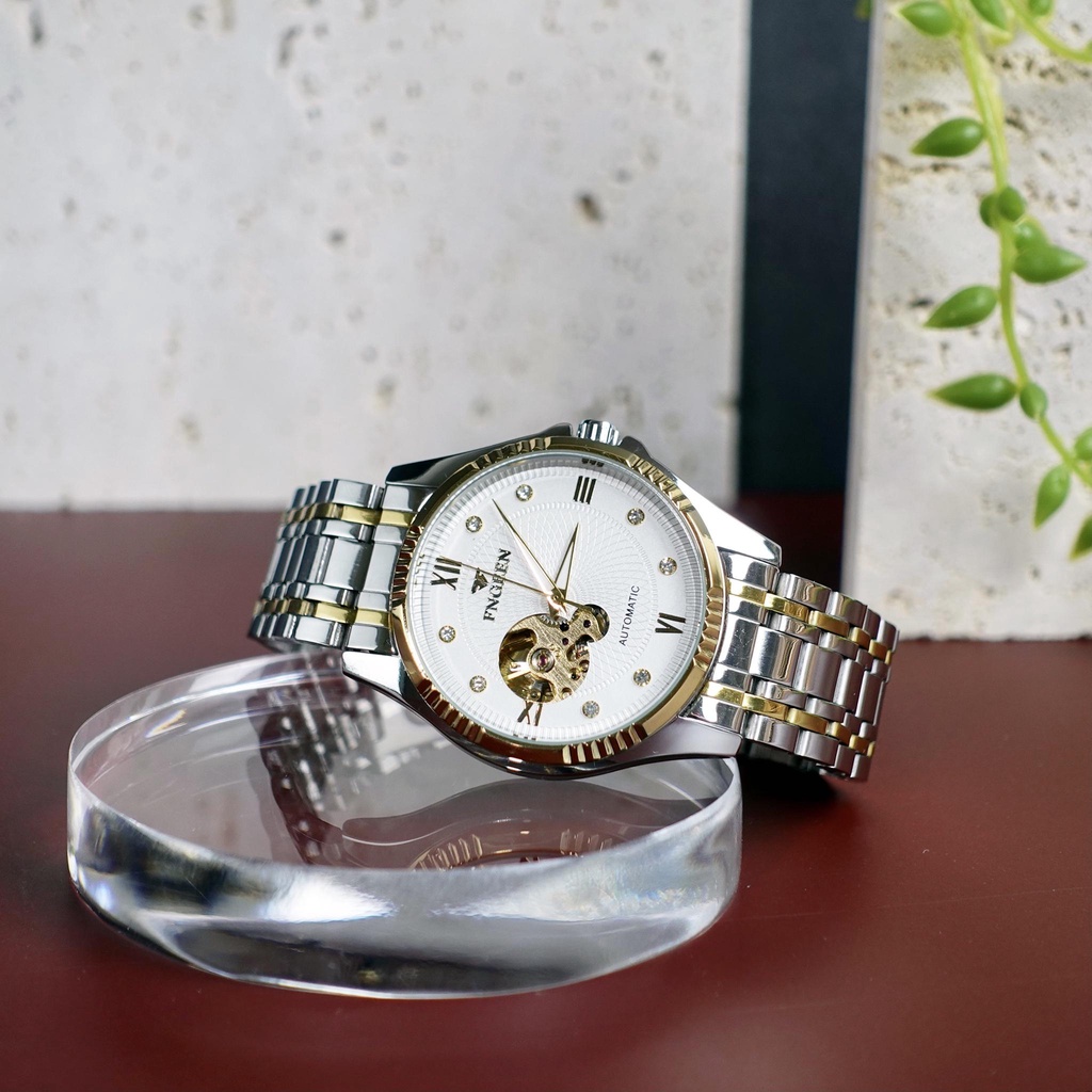 Đồng Hồ Cơ Nam Lộ Máy Fngeen Chính Hãng Automatic Dây Kim Loại - Đồng Hồ Nam Có Lịch Ngày Kim Trôi Mặt Kính 40mm Mã 6810 | BigBuy360 - bigbuy360.vn