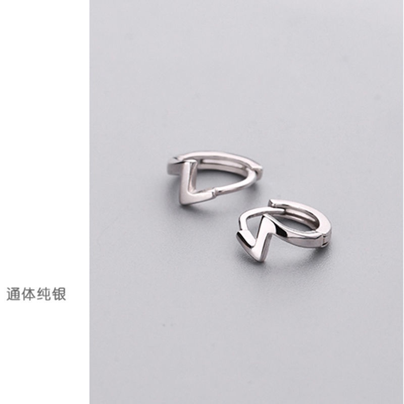 Bông Tai Hình Chữ Z Bằng Bạc 925 Thiết Kế Đơn Giản Thời Trang Cho Nữ