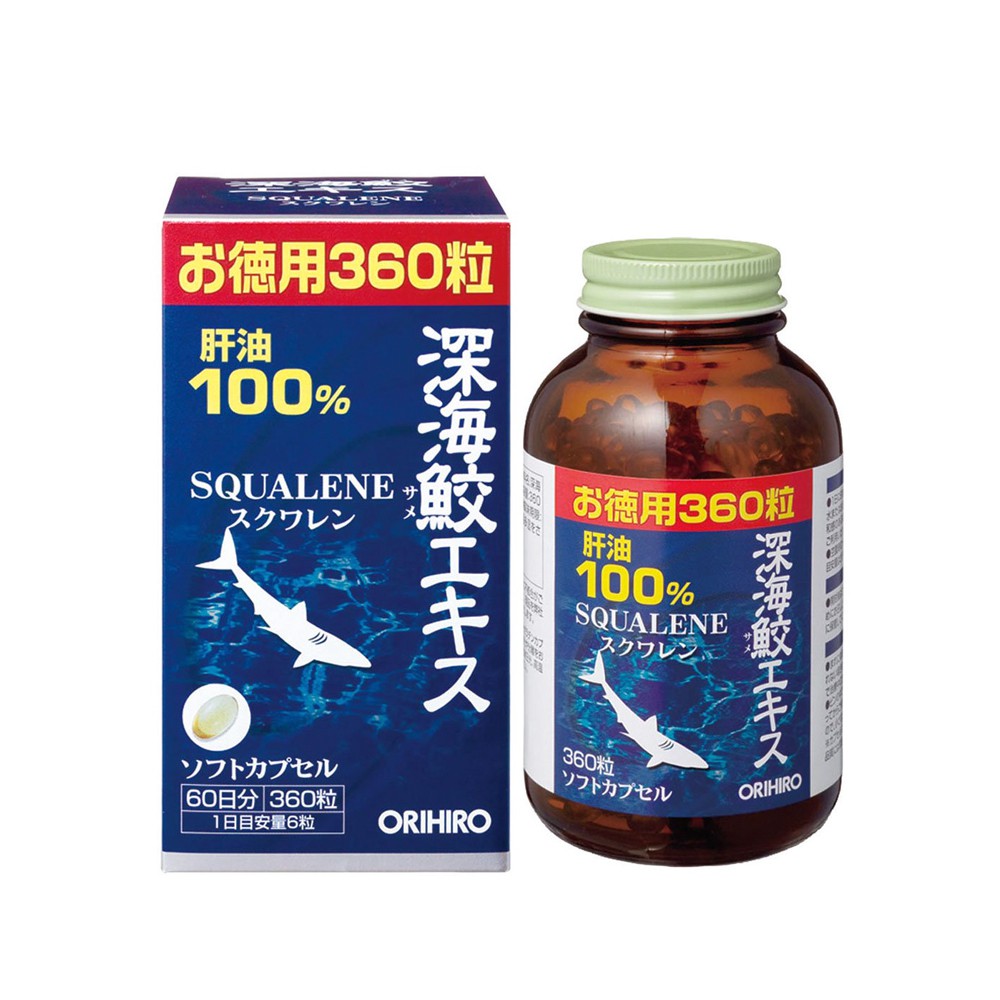 Sụn vi cá mập Orihiro Squalene 360v viên date T2/2024