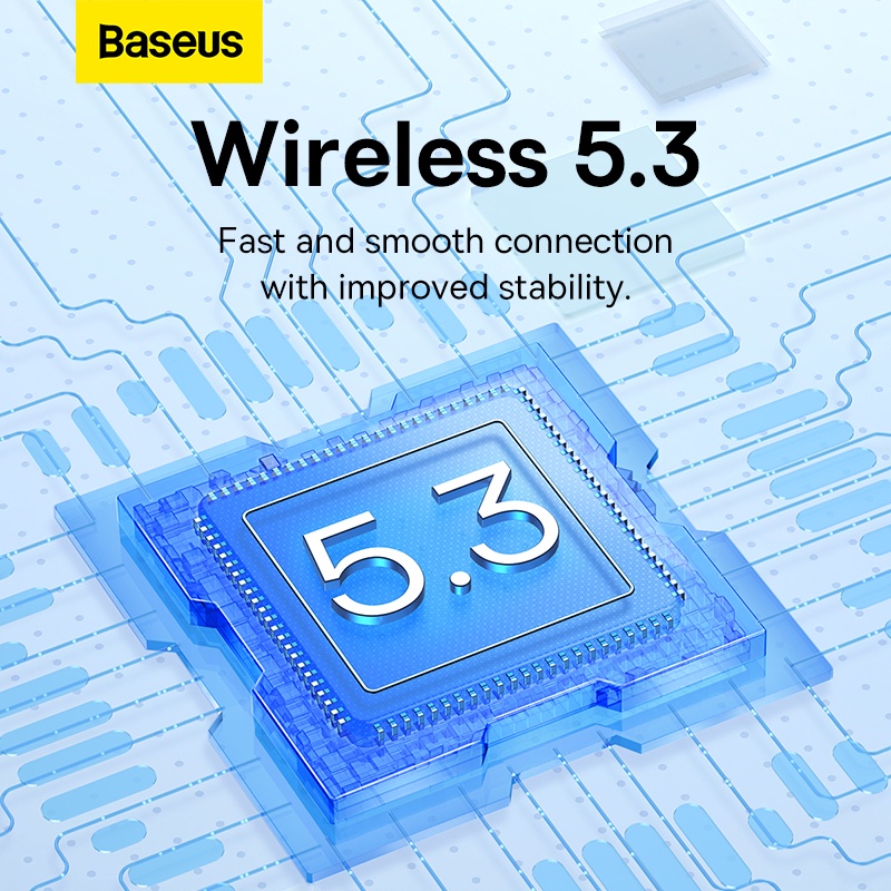 Tai Nghe Nhét Tai Không Dây BASEUS WM02 Bluetooth 5.3 TWS Chống Ồn,Chất Liệu ABS,Thời Gian Nghe 5 Giờ.