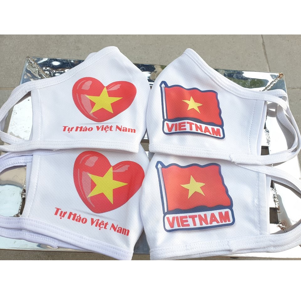 Khẩu Trang Vải IN cờ đỏ sao vàng (Màu cờ Việt Nam) | BigBuy360 - bigbuy360.vn