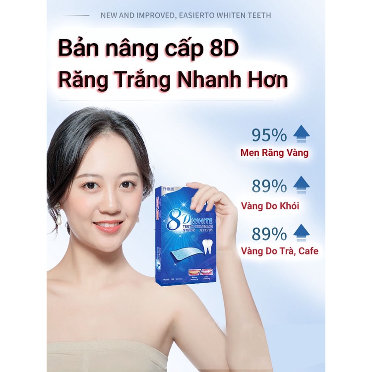 Miếng Dán Trắng Răng 8D White Teeth Whitening Strips - Trắng Răng Hiệu Quả Giá Rẻ  (BEST SELLER)