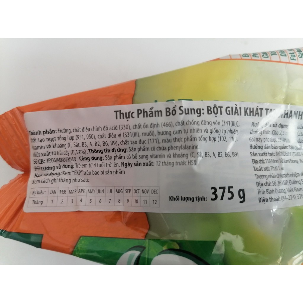 Bột cam TANG Mondelez Orange Powder 375g (halal)